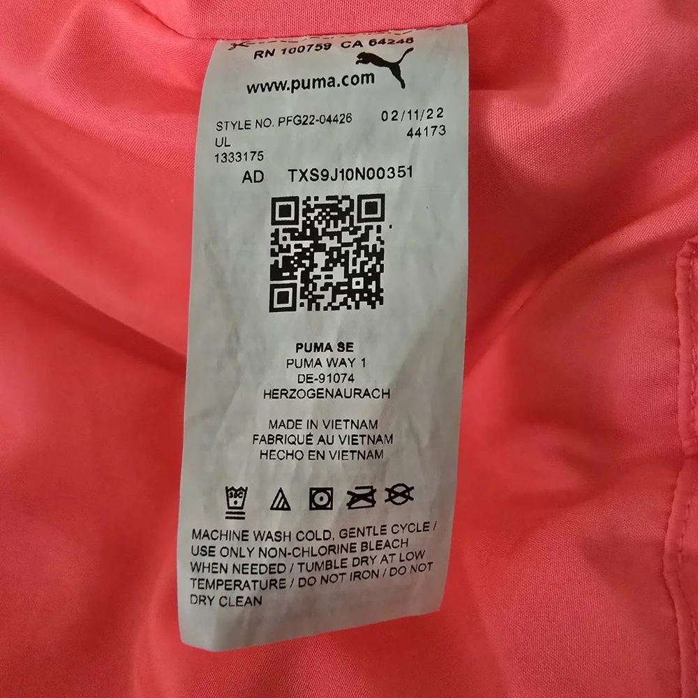 Puma Hot Pink Puffer Vest Size 10-12